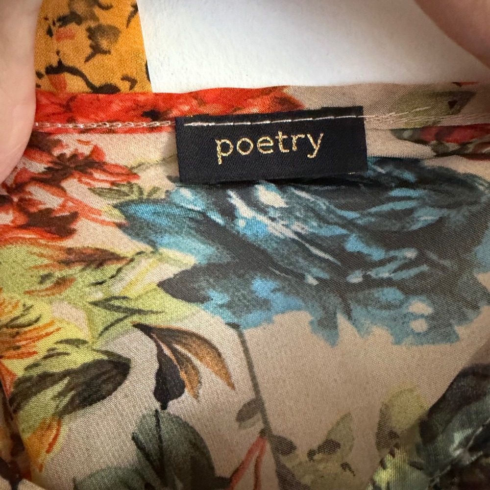 POETRY multicolor sheer top Festival Feminine Boho Chic Indie It Girl - Picture 5 of 5